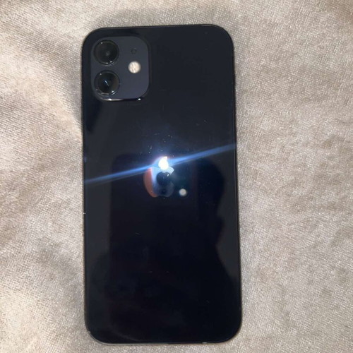 iPhone 12 64 GB used with minor screen scratches, black