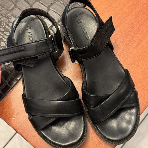 Marco Tozzi sandals size 38 used, black platform