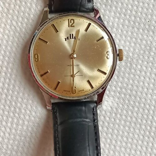 Tellus Incabloc Swiss wristwatch like new, men's silver