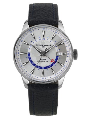 Antoine Nicolas 1986 Roma Automatic GMT ρολόι καινούργιο, 40mm, άσπρο