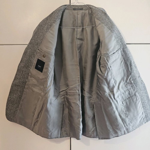 Cerruti wool blazer used, gray, herringbone pattern, size M