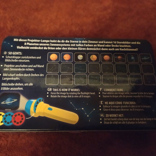 Moses mini projector torch with planets and 24 images