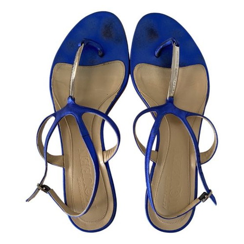 Alexander McQueen sandals used, blue, size 38