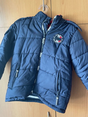 Children's thick jacket with lining, like new, blue and red