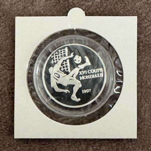 Congo 1997 1000 Francs FIFA World Cup 1998 France Silver Proof Coin