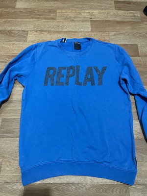 Replay men's long sleeve jersey used, size L, blue