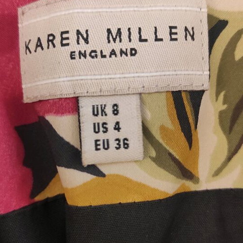 Karen Millen Cocktail Dress Size S Black Floral Like New