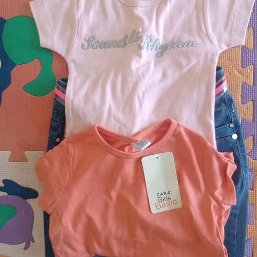 Zara set with pants and 2 blouses new, size 3 multicolor