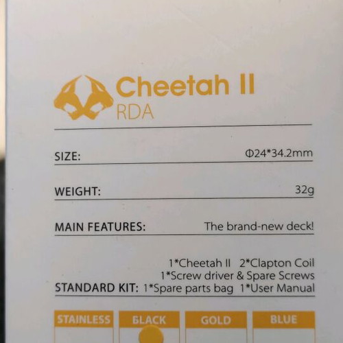 Obs Cheetah RDA black like new