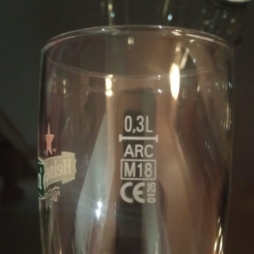 Heineken Beer Glasses Set of 5 300ml Like New with Star Relief
