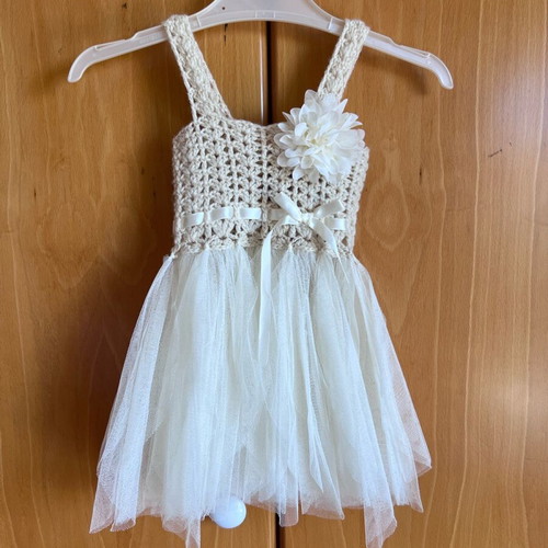 Dress with tulle and knit, 45cm, new for little princess