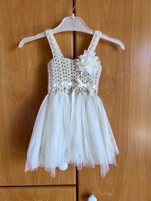 Dress with tulle and knit, 45cm, new for little princess