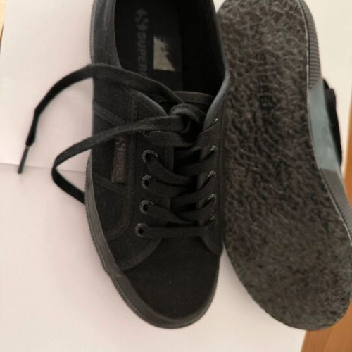 Superga sneakers black size 38 like new with laces