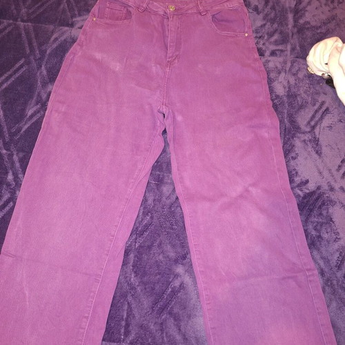 Purple women's high-waisted pants used, size XL