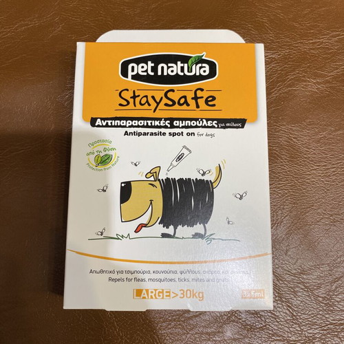 Pet Natura StaySafe antiparasitic spot-on ampoules for large dogs >30kg new