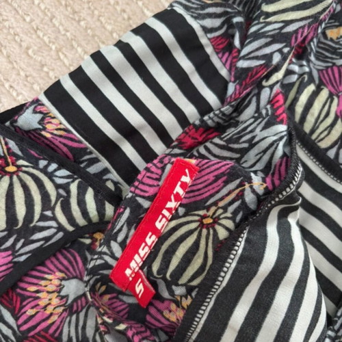 Vintage Y2K Miss Sixty blouse with open back, floral, like new