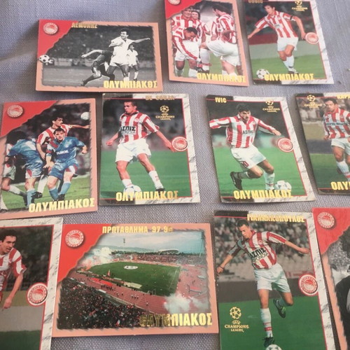 Golden Olympiakos Champions League 98 Cards like new, vintage
