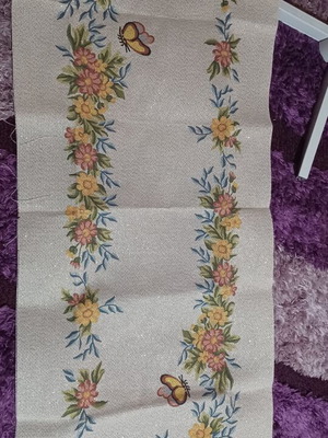 Gobelin table runner with yellow butterflies 45×140, new
