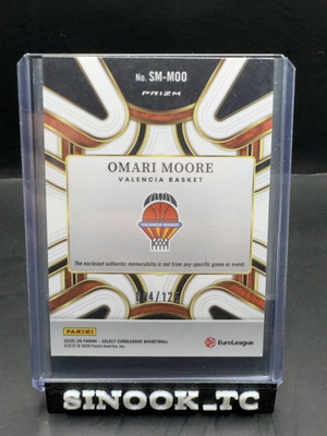 2025-26 Euroleague Select κάρτα με ύφασμα Omari Moore /125
