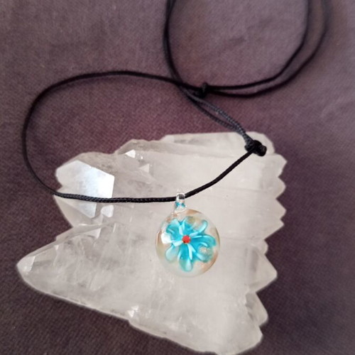 Murano necklace new, red and turquoise