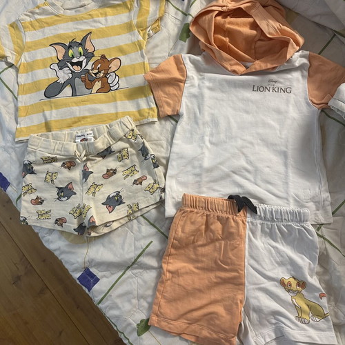 Baby summer clothing sets with cartoon characters