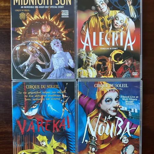 Cirque du Soleil 4 DVD like new, 4 performances with subtitles