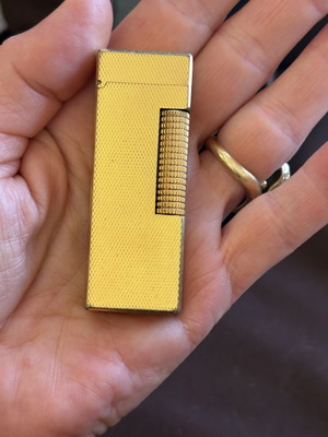 Αναπτήρας Dunhill Rollagas Gold Plated μεταχειρισμένος, Barley Pattern vintage