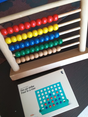 Wooden Abacus and Four in a Row Game like new