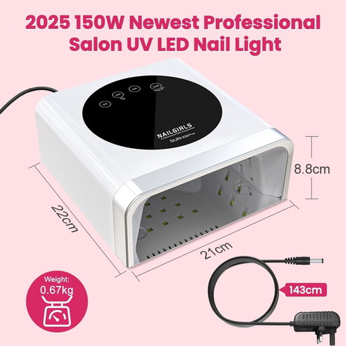 NAILGIRLS UV/LED Nail Lamp 150W with LCD Display and Sensor