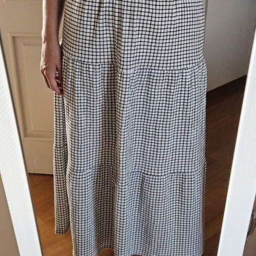 YAS black and white checkered skirt, L