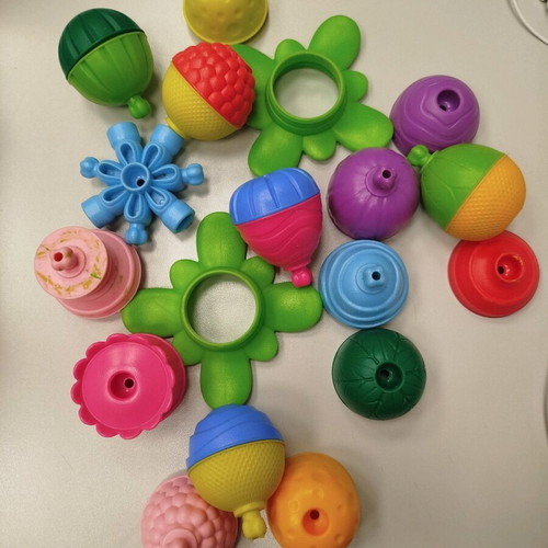 Lalaboom baby toy 5 in 1 educational beads with pouch 23 pieces like new