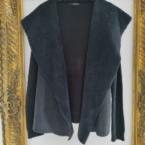 Vintage Tally Weijl knitted jacket with fur, size M, like new