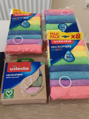 Πετσέτες μικροϊνών Vileda Microfibre Colors καινούργιες, κατάλληλες για όλες τις επιφάνειες