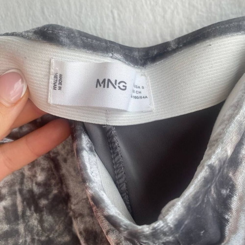 Mango velvet flared pants silver grey size S like new