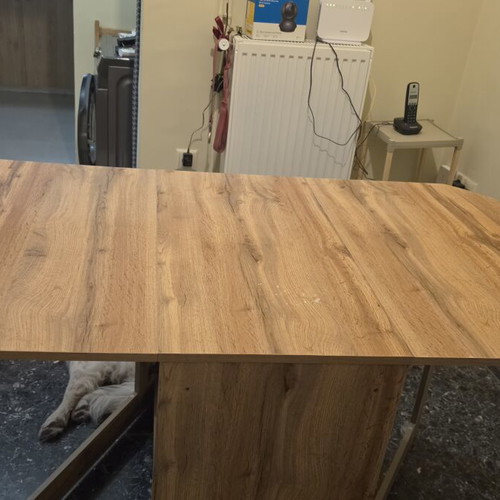 Folding dining table with 2 chairs, ideal for small spaces