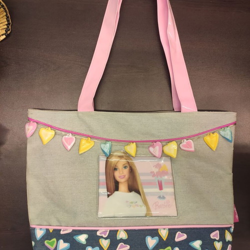 Barbie fabric shoulder bag collectible like new, multicolored