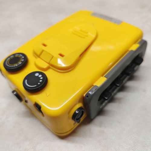 Amstrad All Weather Sports Vintage Walkman used, yellow cassette radio