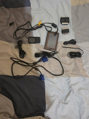 Cables and old electronics used, set