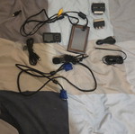 Cables and old electronics used, set