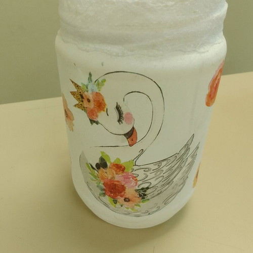 Handmade decoupage vase like new