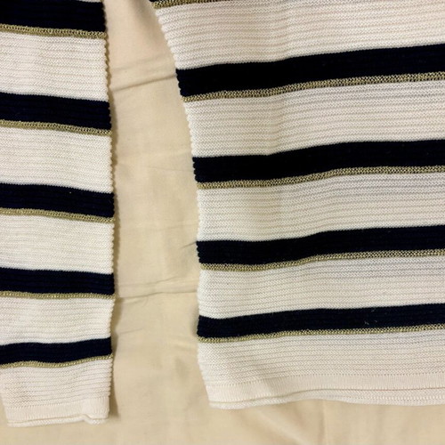 Massimo Dutti 100% Cotton Sweater New, Size M, White and Blue