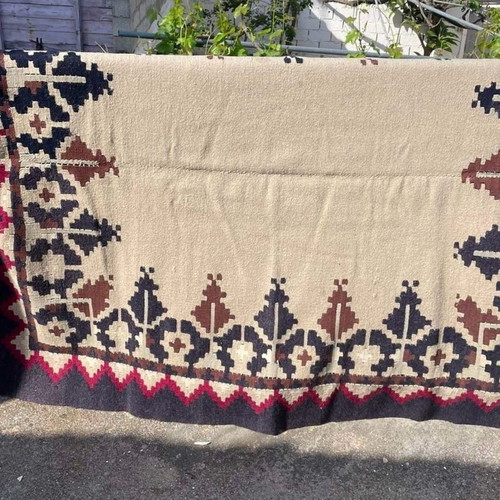 Traditional rug used, handwoven on loom
