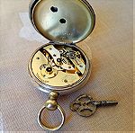  Ρολόι τσέπης ασημένιο 0,800 VICTORIA του 1899 με original κλειδί. Με 3 καπάκια και άριστο καντράν πορσελάνης. Με σέρβις. Λειτουργικό.