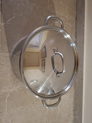 Large stainless steel pot Inox 30cm diameter