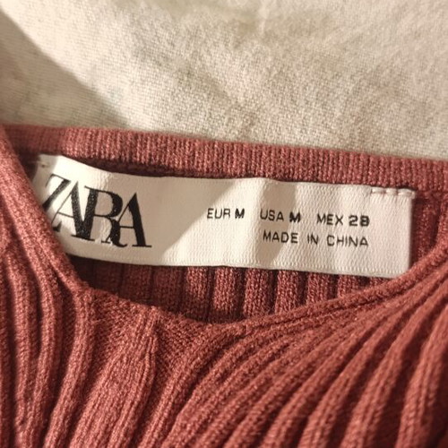 Zara ribbed knit crop top, pink/red, size M