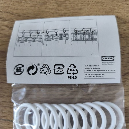 IKEA Syrlig Curtain Hooks White Pack of 3