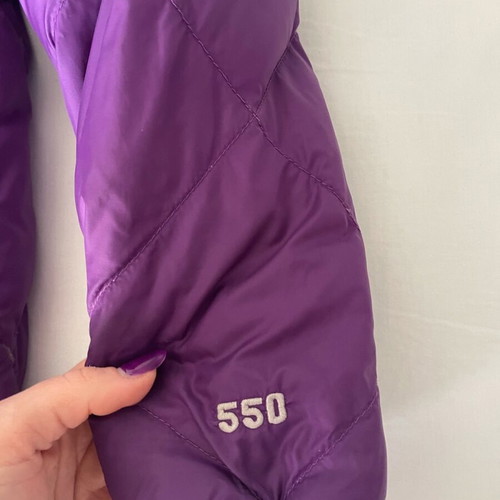 The North Face reversible jacket like new, green and purple, size S
