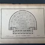 1840 Αρχαίο Ελληνικό Θέατρο σχέδιο ,ατσαλογραφία