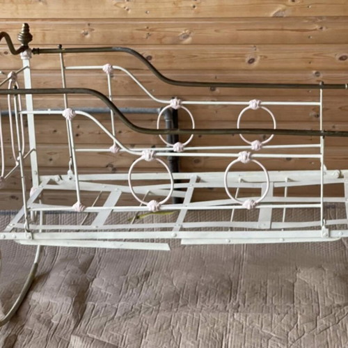 Antique brass baby cradle used, collectible decor
