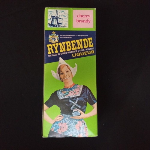Rynbende Cherry Brandy liqueur pack used, 1980s